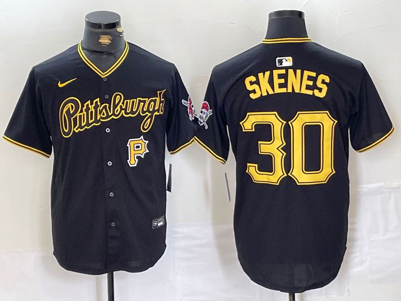 Men Pittsburgh Pirates 30 Skenes Black Game 2024 Nike MLB Jersey style 2